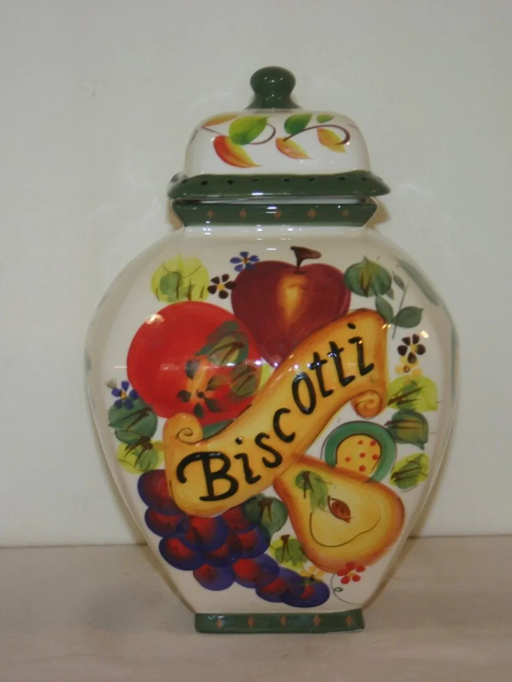 BISCOTTI Large Hand Made for Nonni's Canister Cookie Jar B-326